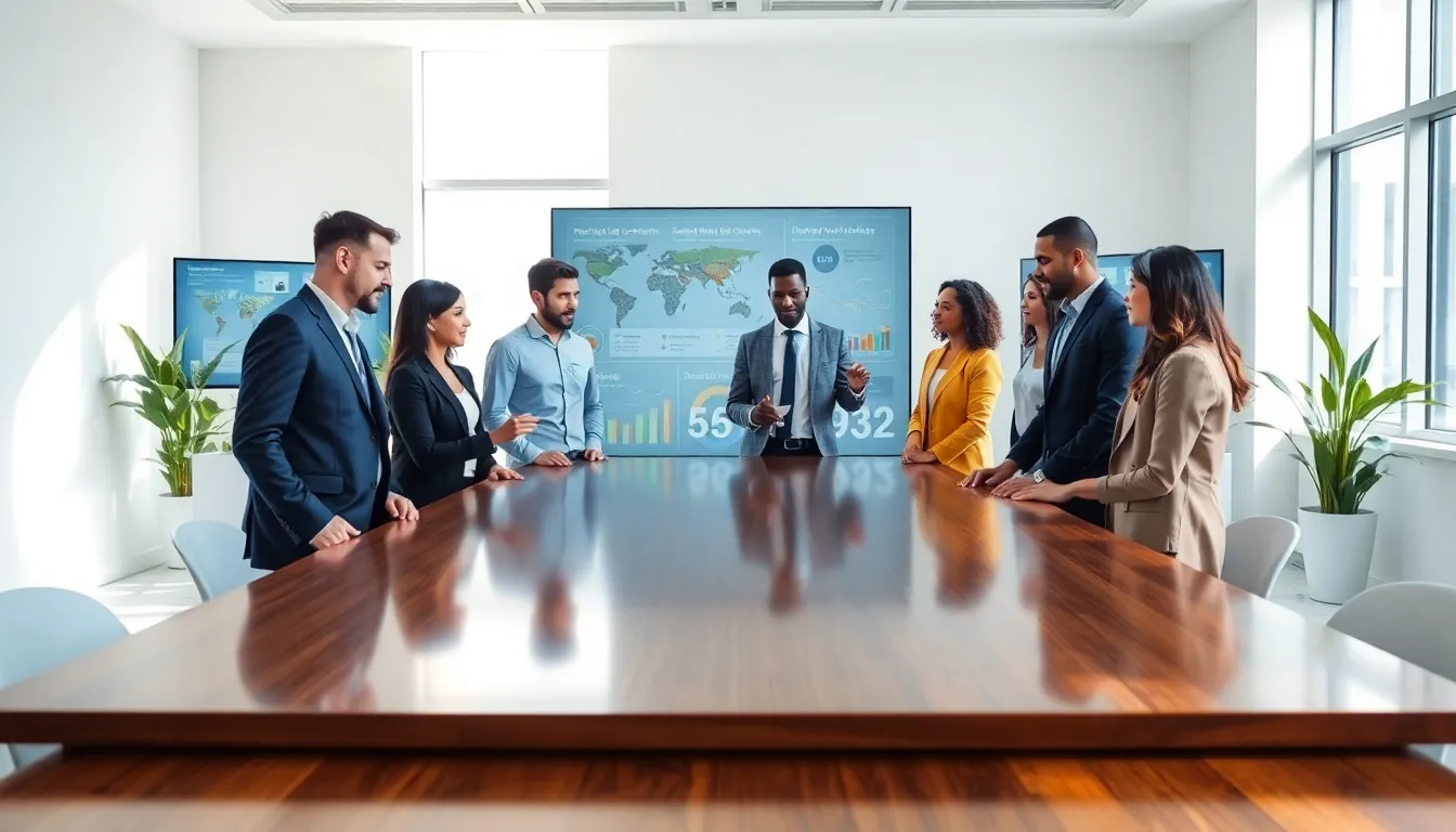 diverse professionals analyzing significant data in a modern office.